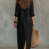 Zerea | Vestido maxi fluido com botões