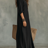 Zerea | Vestido maxi fluido com botões