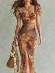 Jasmim | Vestido maxi floral em chiffon