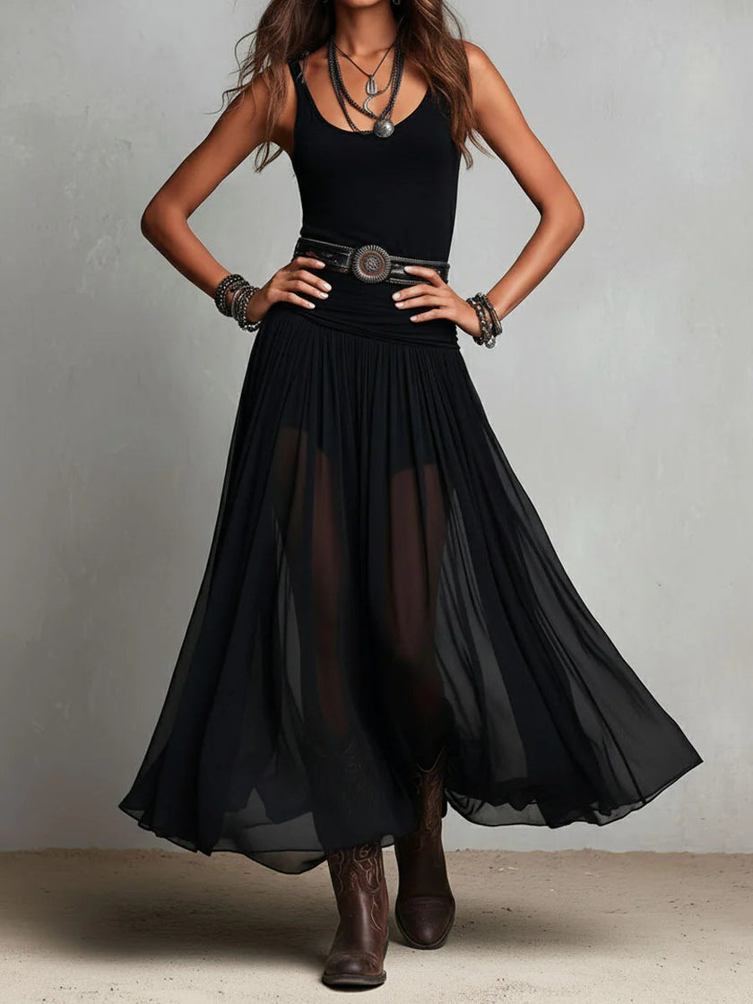 Natália | Vestido maxi com saia de tule