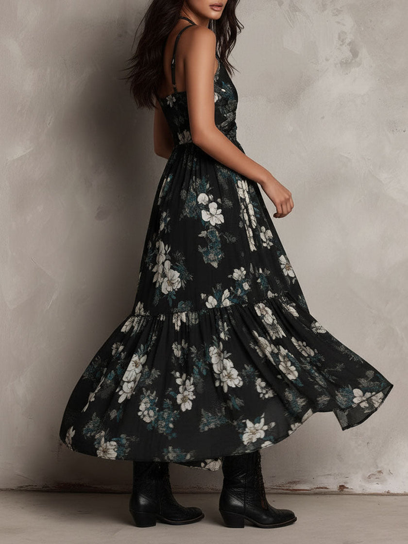 Naíra | Vestido maxi floral cai-cai