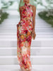 Adélia | Vestido maxi floral com decote halter