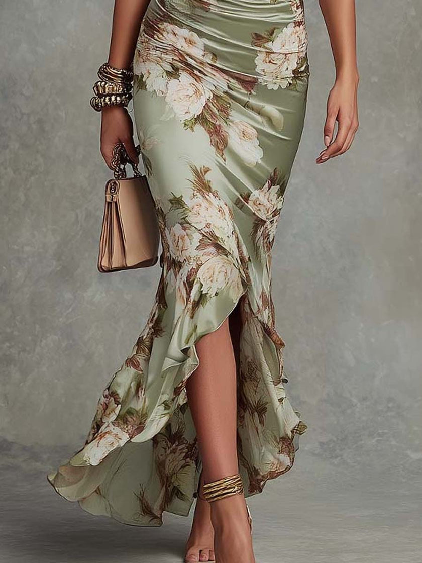 Alice | Vestido maxi floral assimétrico