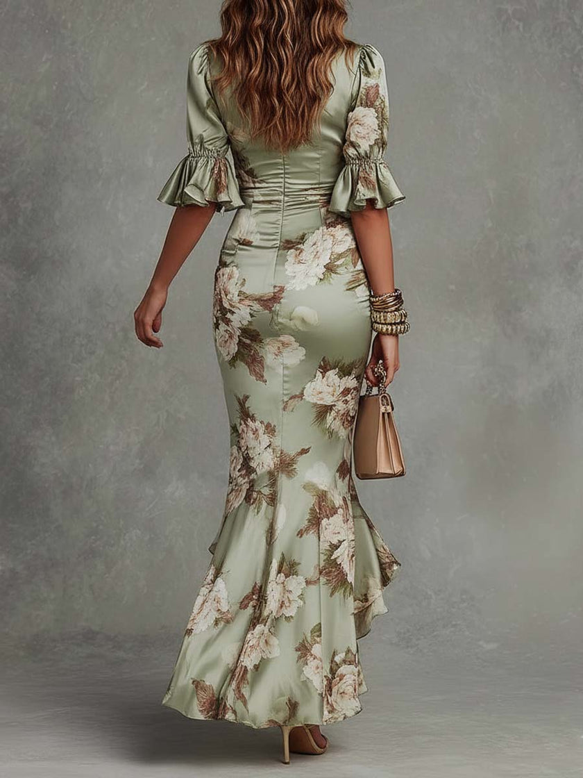Alice | Vestido maxi floral assimétrico