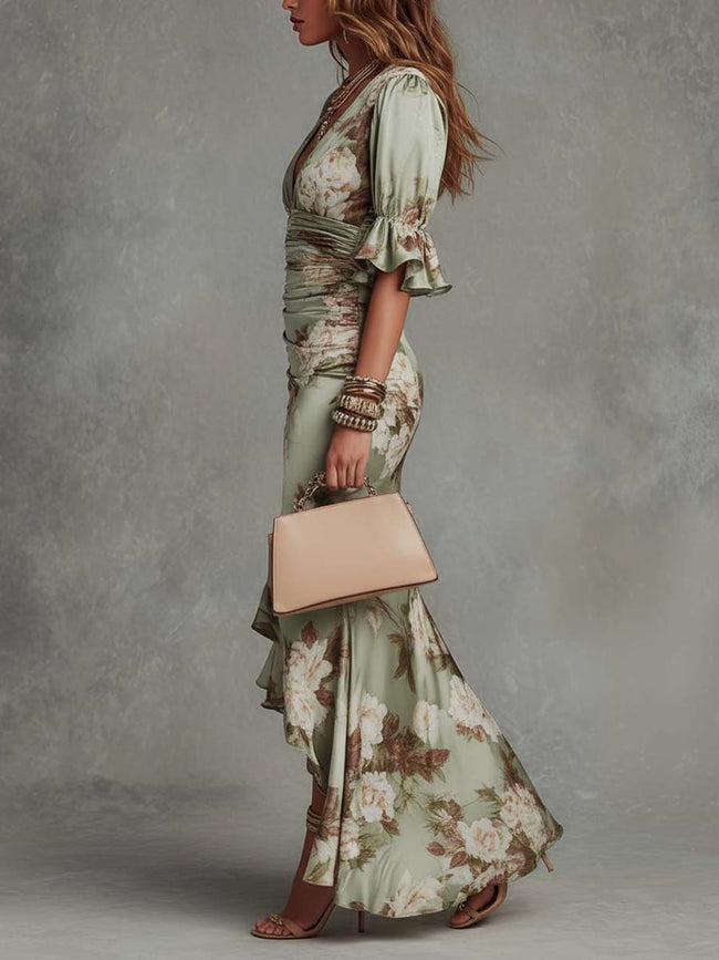 Alice | Vestido maxi floral assimétrico
