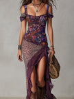 Luna | Vestido maxi estampado com abertura