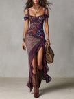 Luna | Vestido maxi estampado com abertura