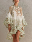 Susana | Vestido mini com mangas em folho