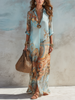 Dália | Vestido maxi floral estilo camiseiro