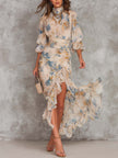 Débora | Vestido maxi floral assimétrico