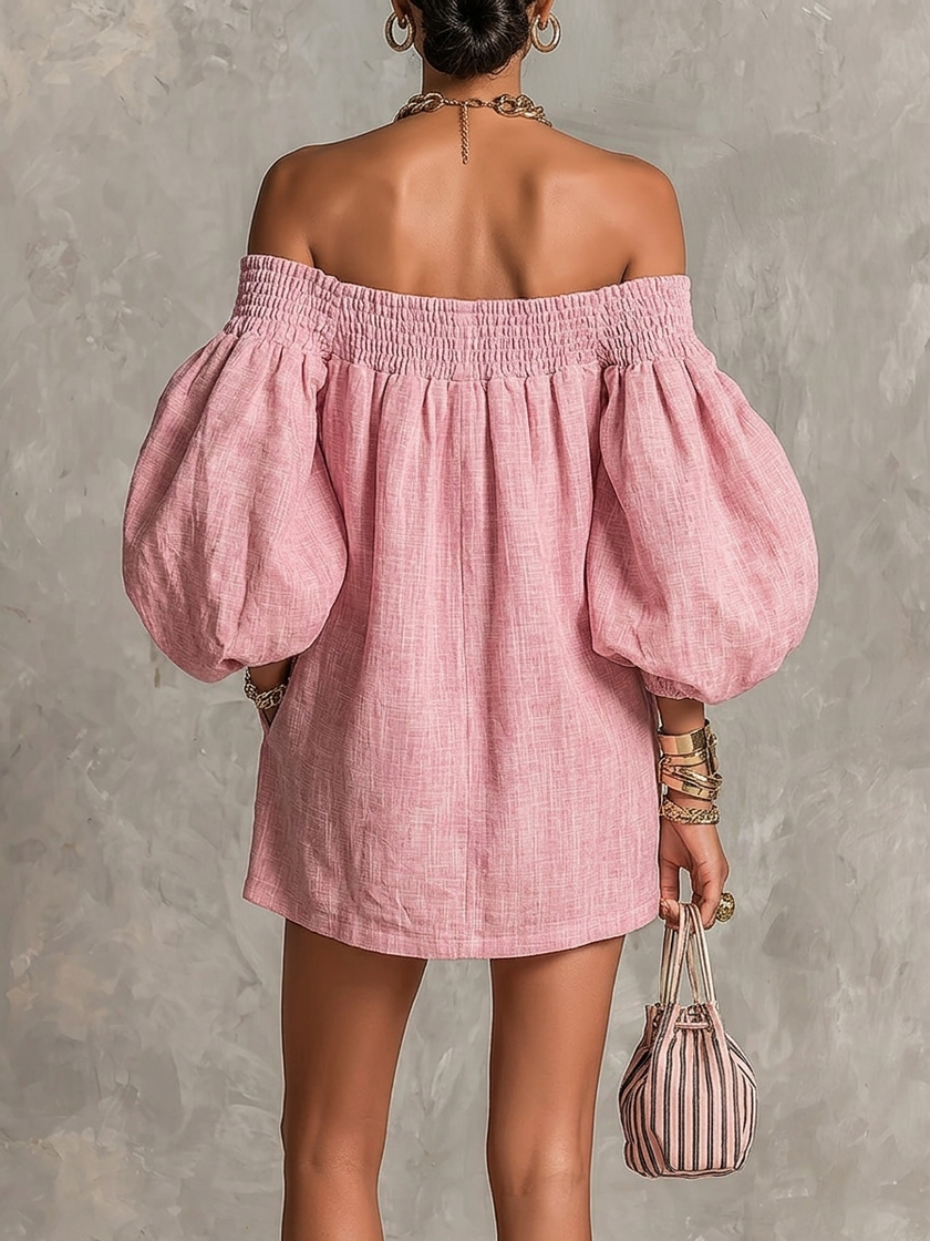 Violette | Vestido curto de ombros descobertos