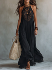 Fabiana | Vestido maxi boho com renda