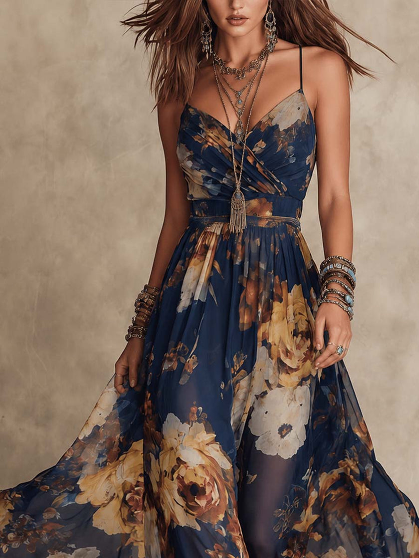 Júlia | Vestido maxi floral de alças