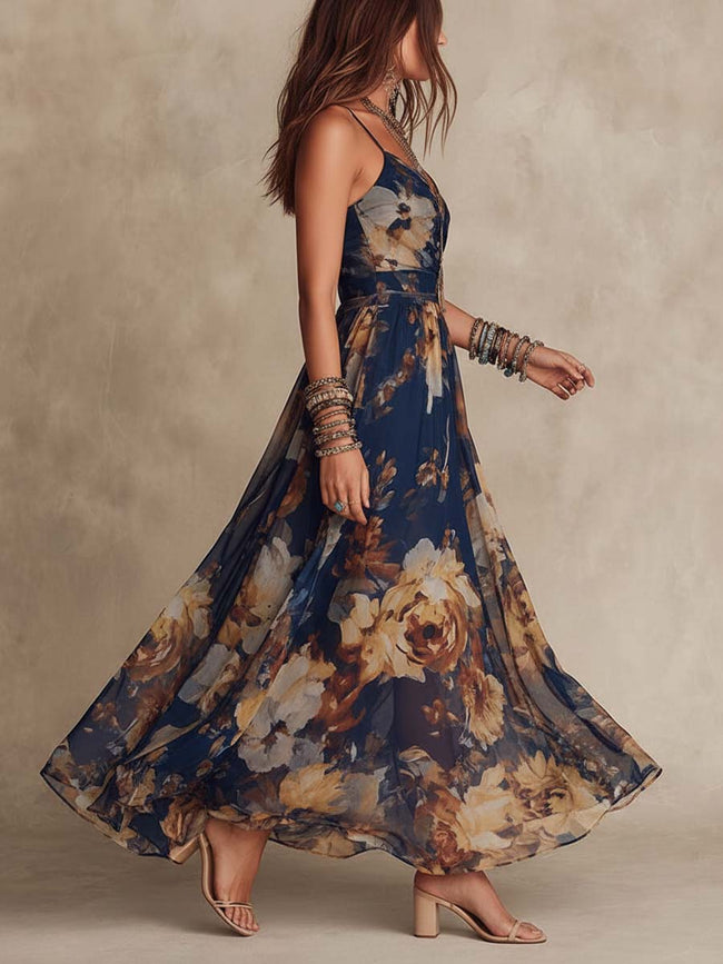Júlia | Vestido maxi floral de alças