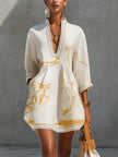 Aliénor | Vestido curto bordado com decote em V