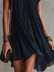 Apolline | Vestido curto azul com bordado floral