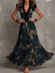 Viola | Vestido maxi floral em camadas