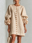 Alina | Vestido mini com punhos florais