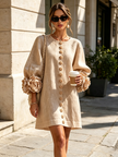 Alina | Vestido mini com punhos florais