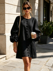 Alina | Vestido mini com punhos florais
