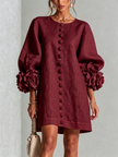 Alina | Vestido mini com punhos florais