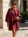 Alina | Vestido mini com punhos florais