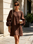 Alina | Vestido mini com punhos florais