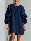 Alina | Vestido mini com punhos florais