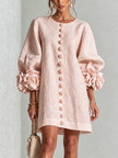 Alina | Vestido mini com punhos florais