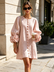Alina | Vestido mini com punhos florais