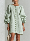 Alina | Vestido mini com punhos florais