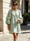 Alina | Vestido mini com punhos florais