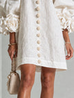 Alina | Vestido mini com punhos florais