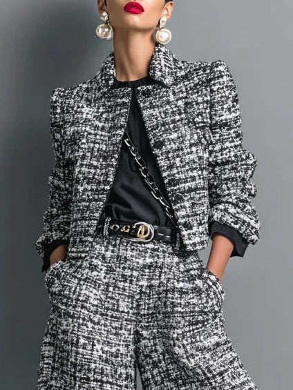 Conjunto Mirelle em tweed com elegância sofisticada