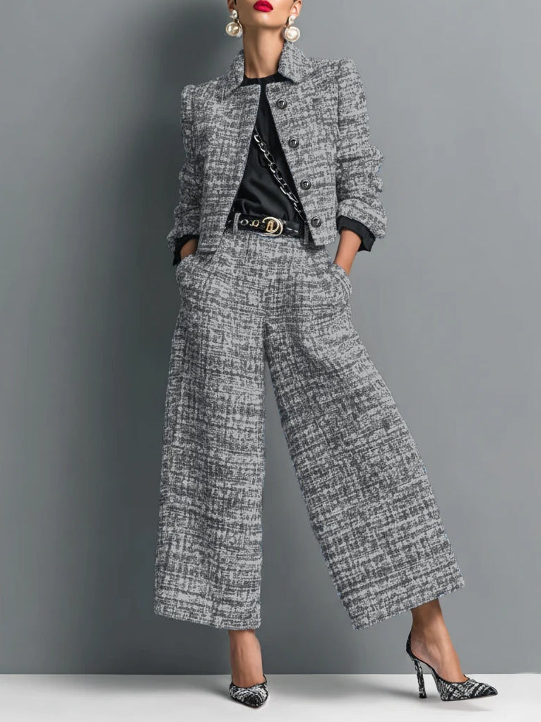 Conjunto Mirelle em tweed com elegância sofisticada