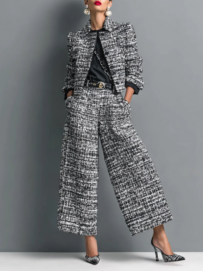 Conjunto Mirelle em tweed com elegância sofisticada