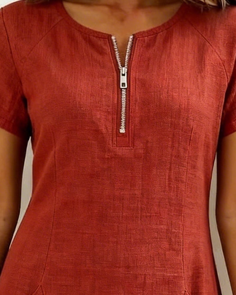Lívia | Vestido Casual com Fecho e Bolsos