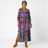 Vestido midi Amália artístico e fluido
