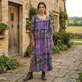Vestido midi Amália artístico e fluido