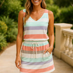 Vestido Mini com Riscas feminino