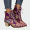 Botins de couro com flores feminino