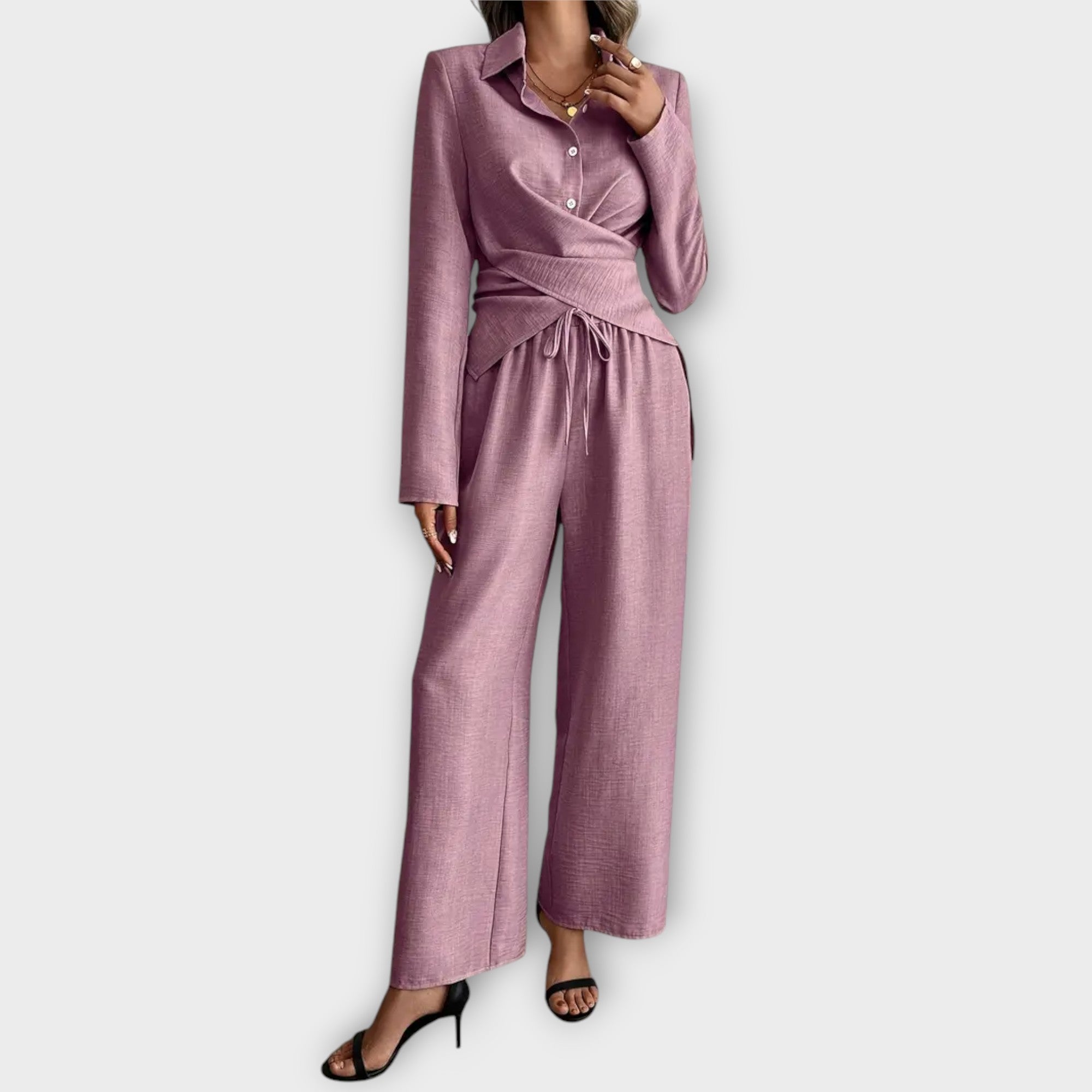 Conjunto elegante de 2 peças feminino