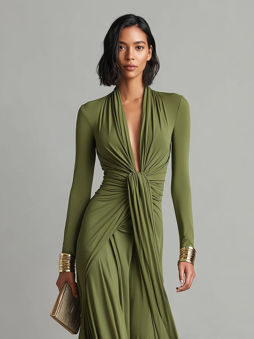 Melina | Vestido maxi com folhos