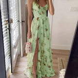 Vestido midi padrão floral feminino