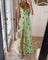 Vestido midi padrão floral feminino