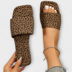 Mocassins rasos com estampado de leopardo feminino