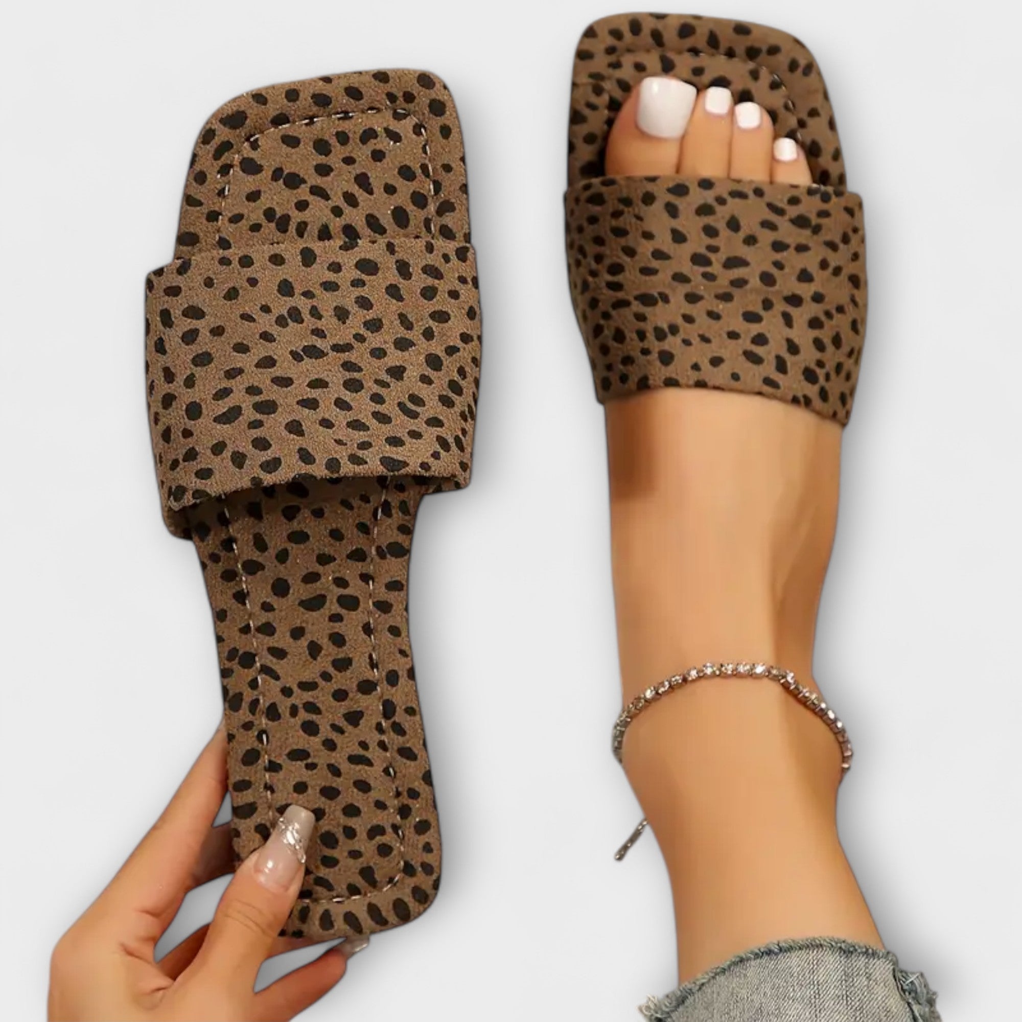 Mocassins rasos com estampado de leopardo feminino