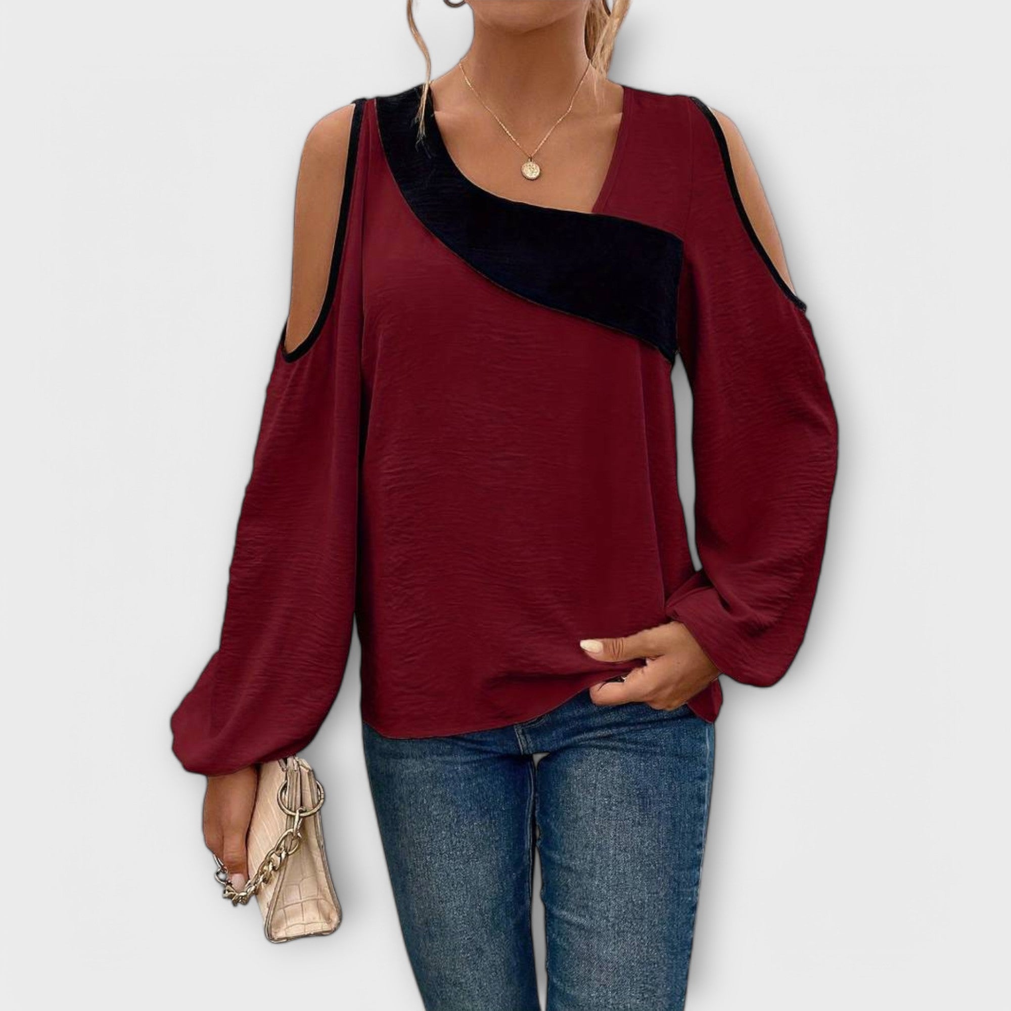Blusa com decote quadrado feminino