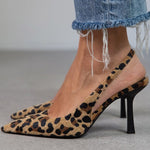 Liorina - Escarpins cáqui com estampado de leopardo e biqueira pontiaguda feminino
