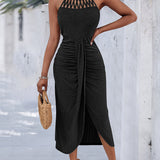 Ayla | Vestido Midi com Efeito Drapeado